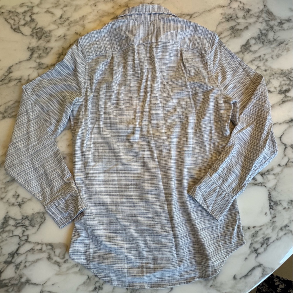 NWT J Crew Slub Dobby Striped Button Up Shirt Size XS Long Sleeve White Blue - Picture 5 of 8